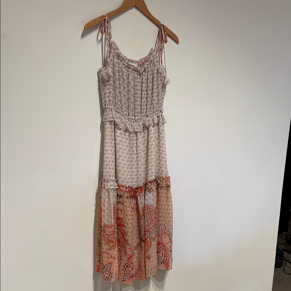 Misa Los Angeles Cream Tiered Sundress